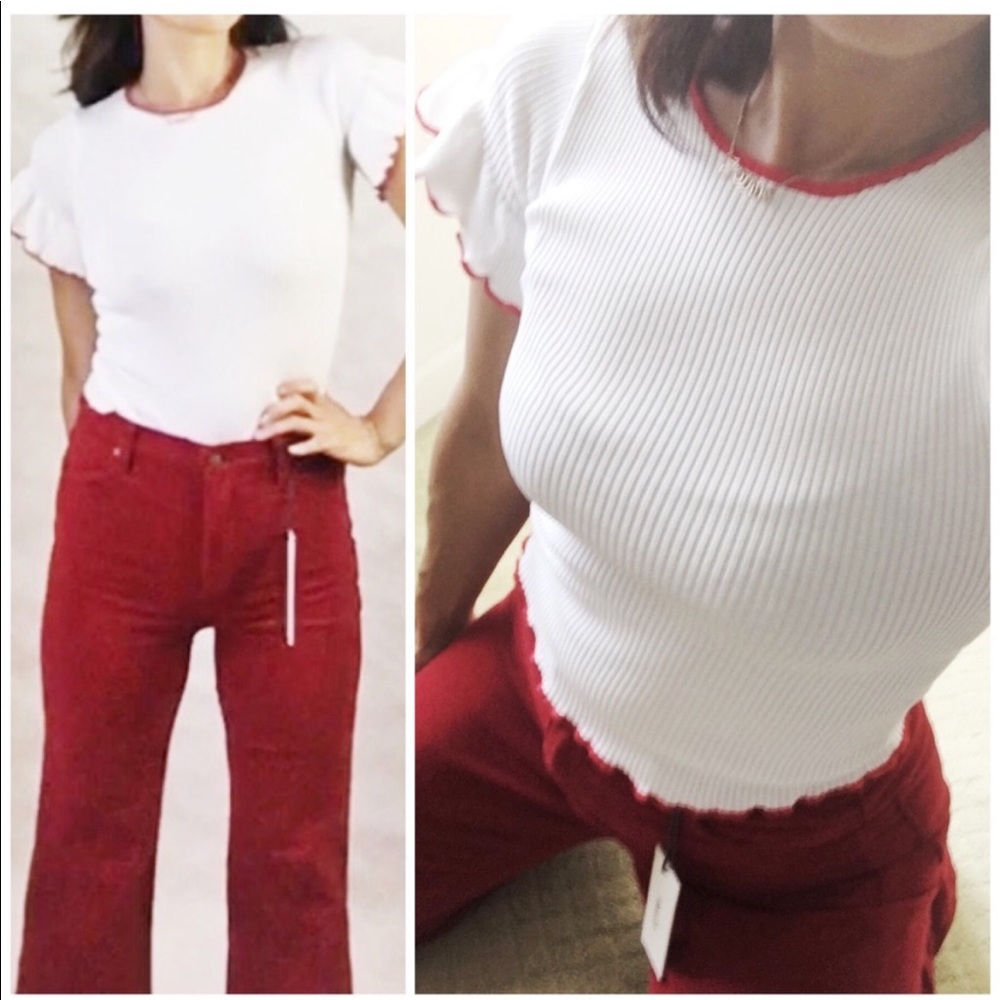 SAGE THE LABEL Lettuce Edge Baby rib tee @683-4